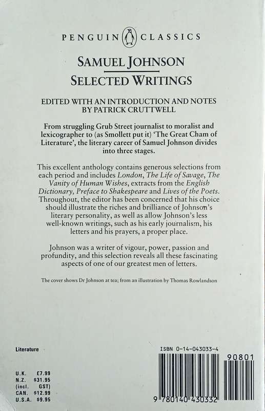 Selected Writings | Samuel Johnson