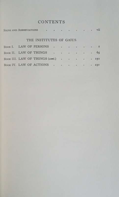 The Institutes of Gaius: Part 1 with Critical Notes and Translation | Francis de Zulueta