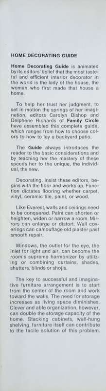 Family Circle Home Decorating Guide: Hundreds of Great Ideas to Beautify Your Home