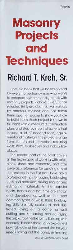Masonry Projects and Techniques | Richard T. Kreh, Sr.
