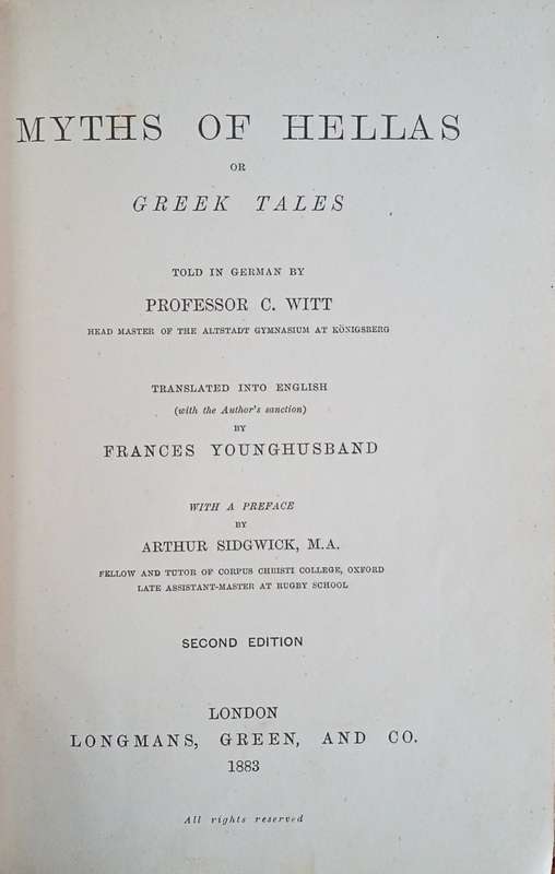 Myths of Hellas, or Greek Tales | Professor C. Witt