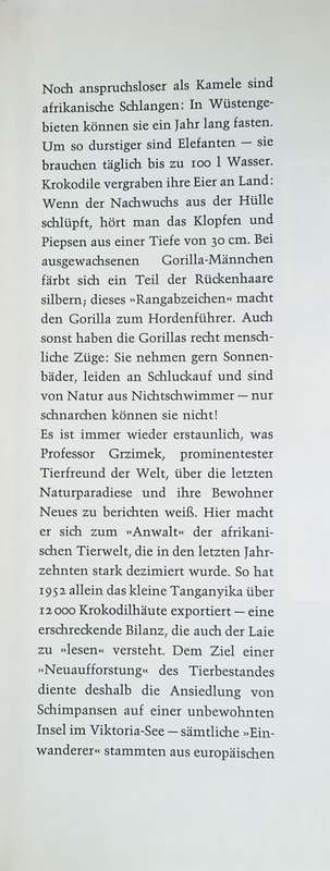 Grzimek unter Afrikas Tieren: Erlebnisse, Beobachtungen, Forschungsergebnisse [German] | Bernhard...