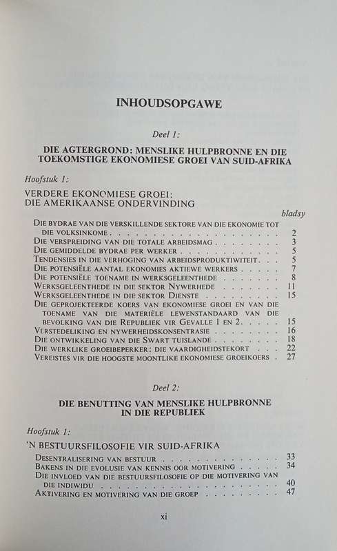 Die Doeltreffende Benutting van Menslike Hulpbronne in die Republiek van Suid-Afrika [Afrikaans] ...