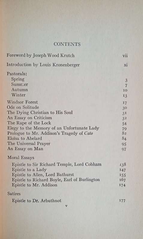 Alexander Pope: Selected Works | Louis Kronenberger (ed.)