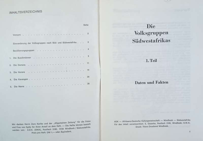 Die Volksgruppen Südwestafrikas [German]
