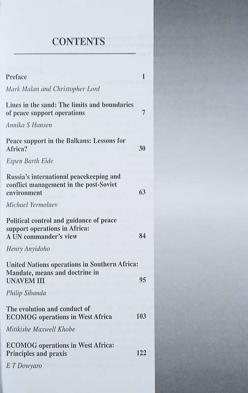 Boundaries of Peace Support Operations: The African Dimension | Mark Malan (ed.)