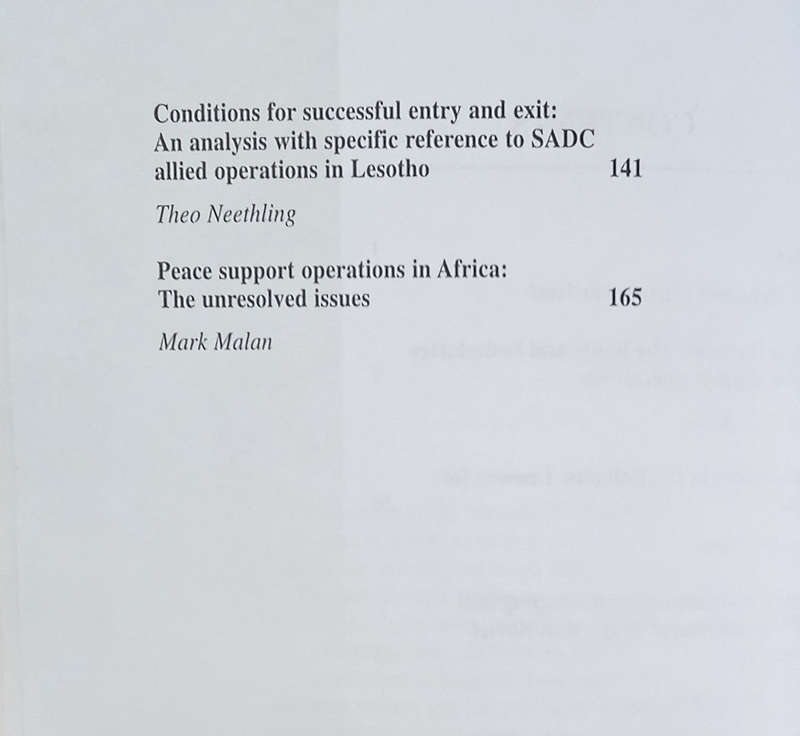 Boundaries of Peace Support Operations: The African Dimension | Mark Malan (ed.)