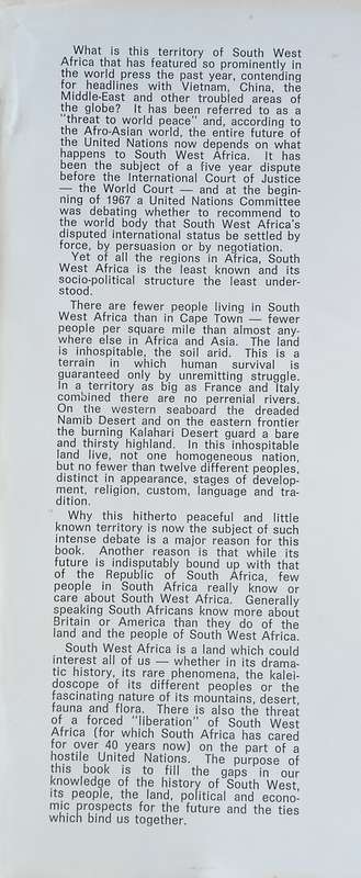 South West: The Last Frontier in Africa | Eschel Rhoodie