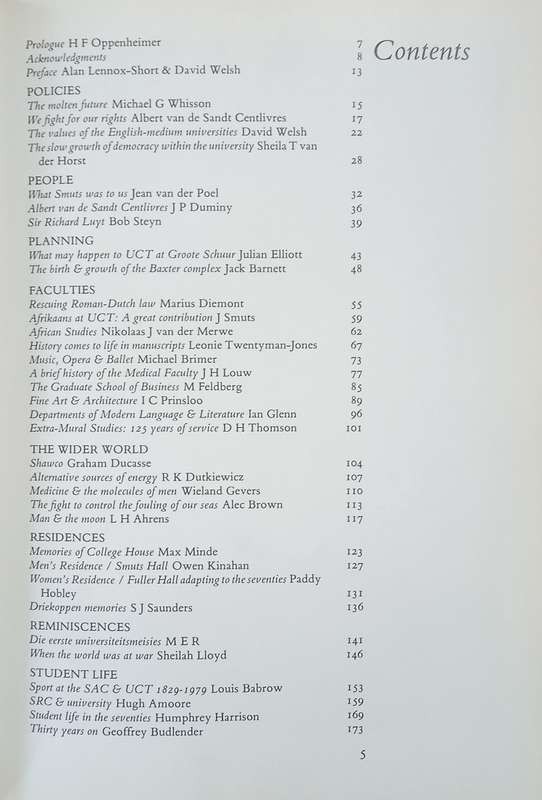 UCT at 150: Reflections | Alan Lennox-Short & David Welsh (eds.)