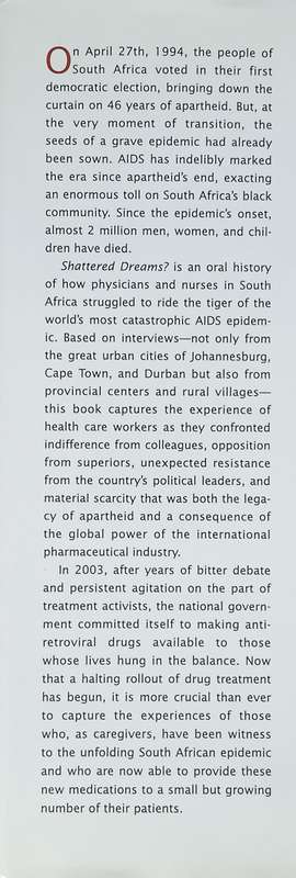 Shattered Dreams? An Oral History of the South African Aids Epidemic | Gerald M. Oppenheimer & Ro...