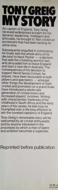 My Story | Tony Greig, with Alan Lee