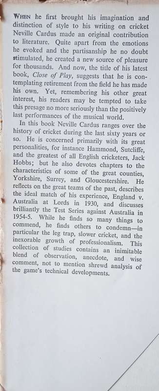 Close of Play | Neville Cardus