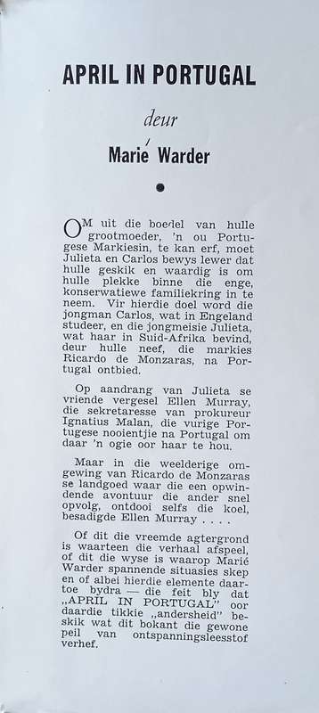 April in Portugal [Afrikaans] | Marié Warder