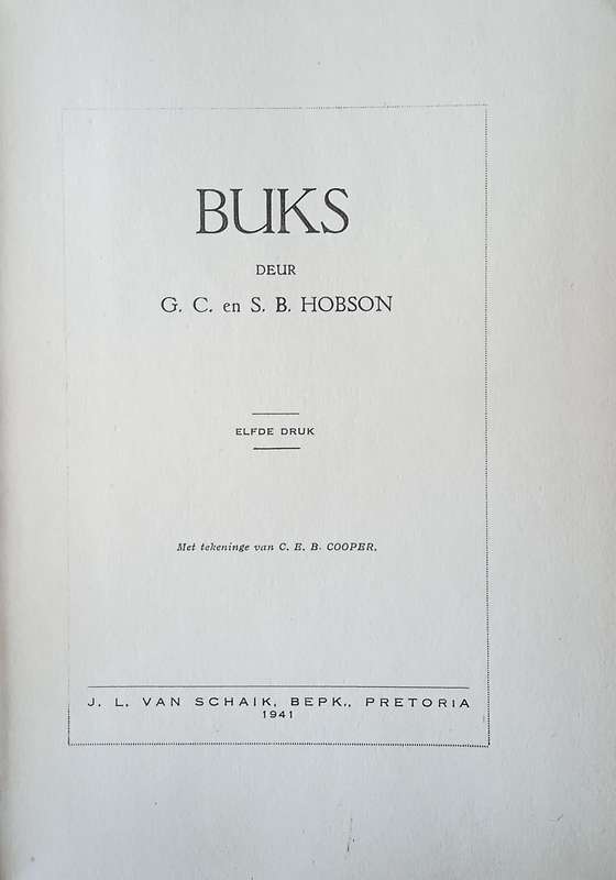 Buks [Afrikaans] | G.C. and S.B. Hobson