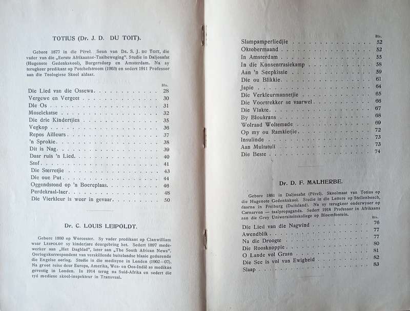 Digters uit Suid-Afrika. Bloemlesing uit die Poësie van die Twede Afrikaanse-Taalbeweging [Afrik...