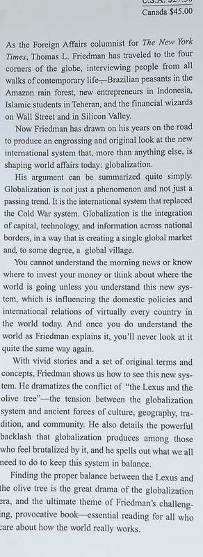 The Lexus and the Olive Tree: Understanding Globalization | Thomas L. Friedman