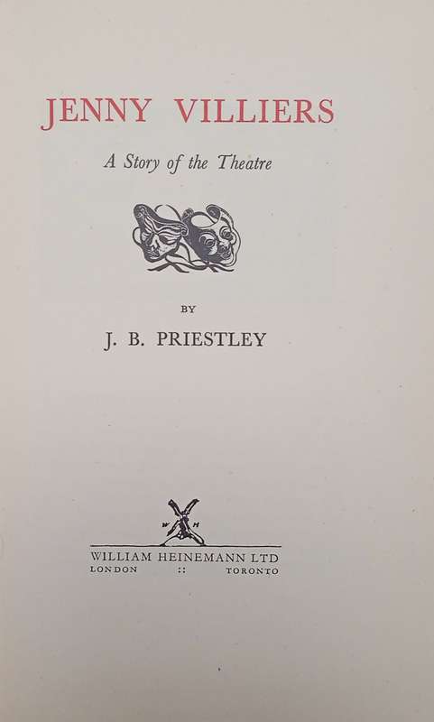 Jenny Villiers: A Story of the Theatre [Hard Cover]| J.B. Priestley