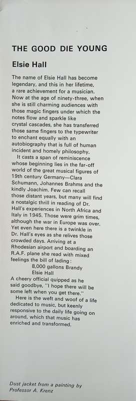 The Good Die Young: The Autobiography of Elsie Hall | Elsie Hall