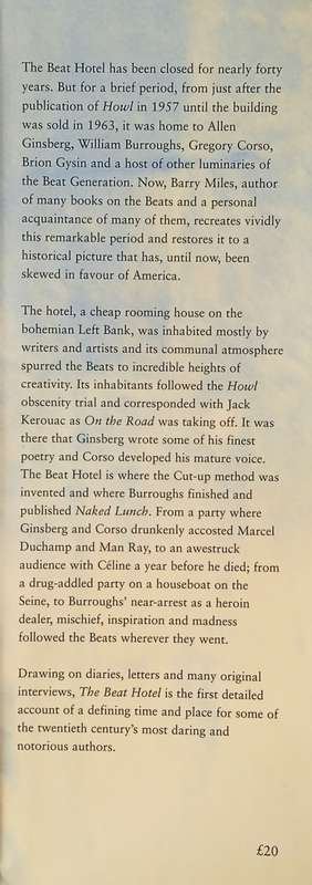 The Beat Hotel: Ginsberg, Burroughs and Corso in Paris 1957-1963 | Barry Miles