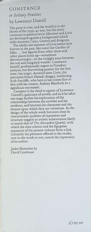 Constance, or Solitary Practices [Hard Cover] | Lawrence Durrell