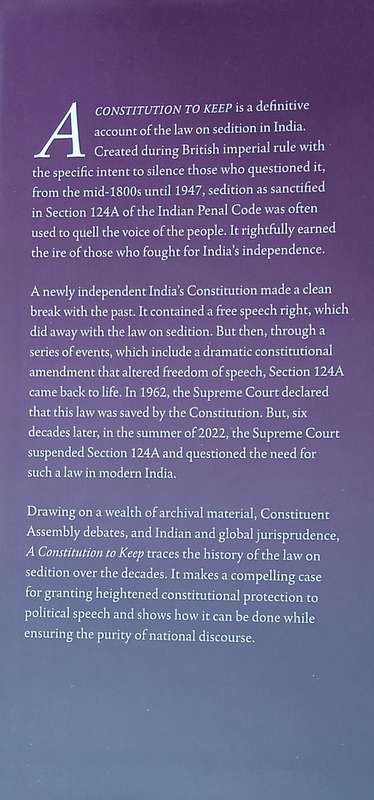 A Constitution to Keep: Sedition and Free Speech in Modern India | Rohan J. Alva