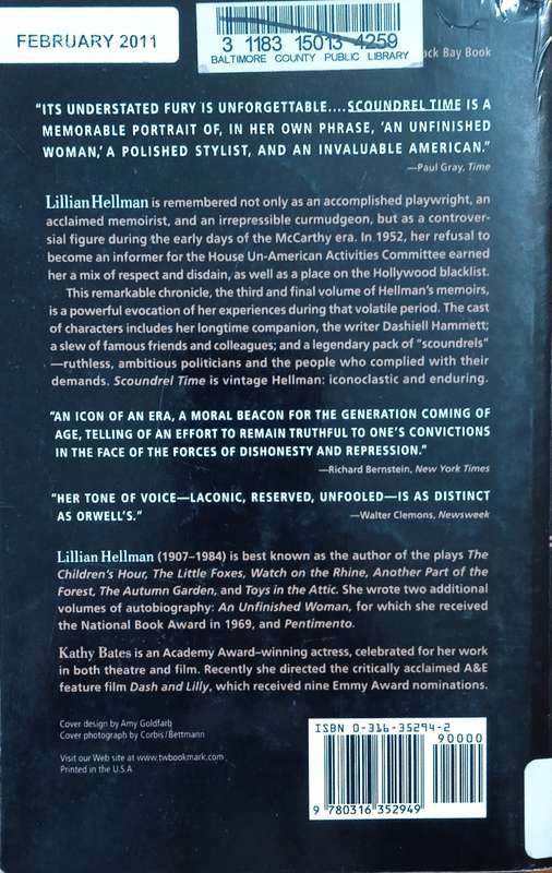 Scoundrel Time | Lillian Hellman