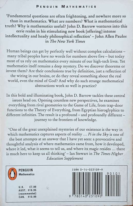 Pi in the Sky: Counting, Thinking and Being | John D. Barrow