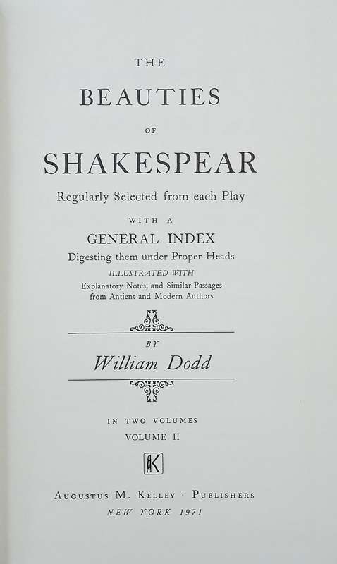 Eighteenth Century Shakespeare No. 9: The Beauties of Shakespear, Vol. 2 | William Dodd