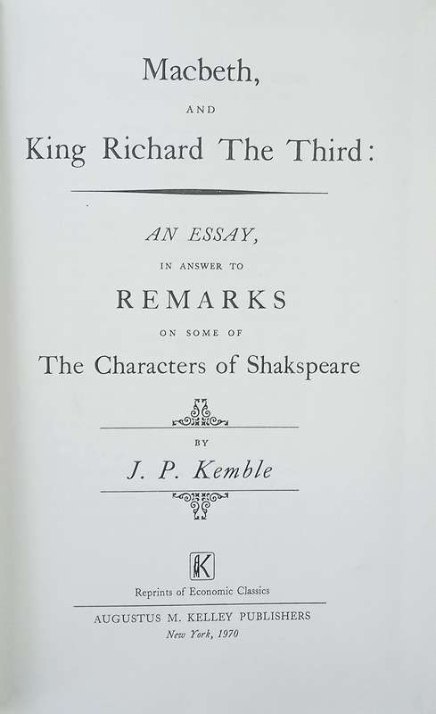 Eighteenth Century Shakespeare No. 19: Macbeth, and King Richard The Third | J.P Kemble