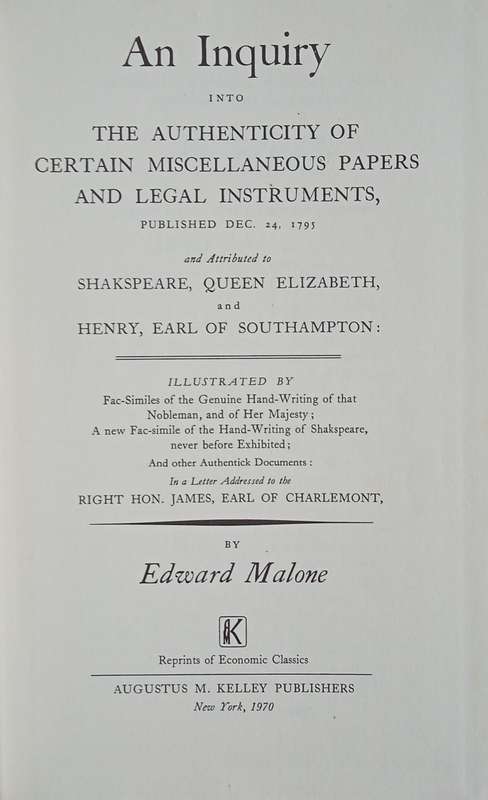 Eighteenth Century Shakespeare No. 22: An Inquiry into the Authenticity of Certain Miscellaneous ...
