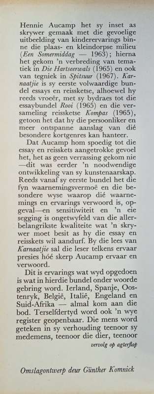Karnaatjie [Afrikaans] | Hennie Aucamp