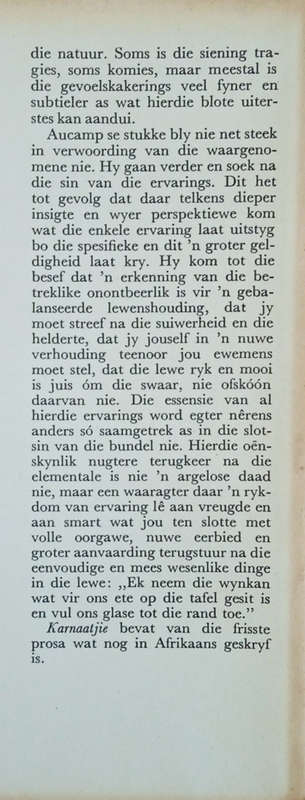 Karnaatjie [Afrikaans] | Hennie Aucamp