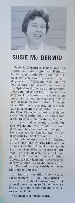 Ek en die Yanks [Inscribed by the author] [Afrikaans] | Susie McDermid