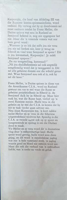 Die Voortvlugtige Spioen [Afrikaans] | Heinz G. Konsalik