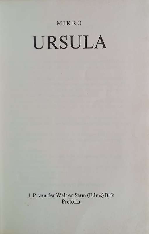 Ursula [Afrikaans] | Mikro