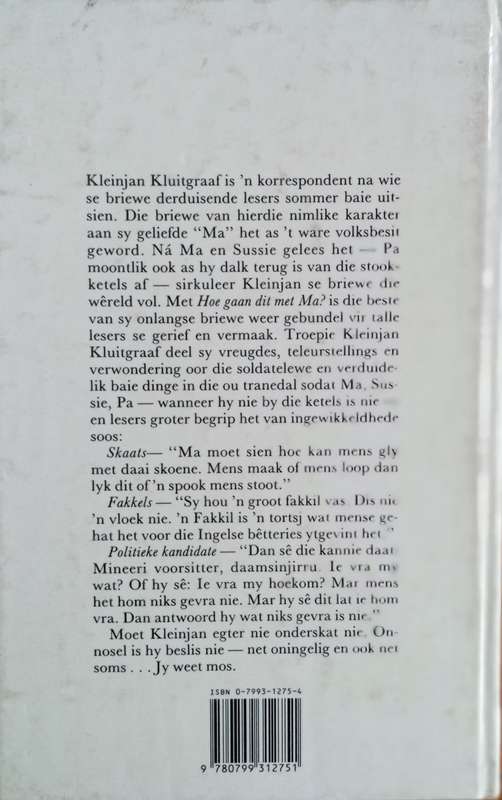 Hoe Gaan dit met Ma? Briewe van Kleinjan [Afrikaans] | Johan van Pletzen