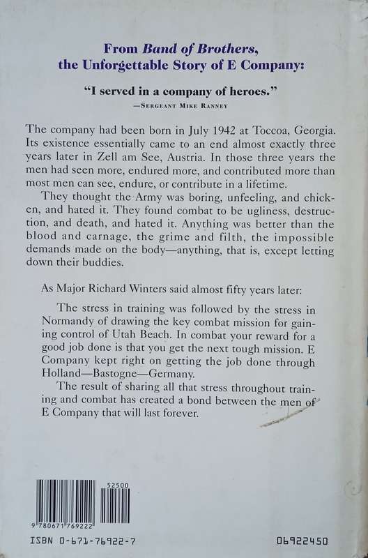 Band of Brothers: E Company, 506th Regiment, 101st Airborne, from Normandy to Hitler's Eagle's Ne...