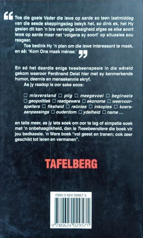 Tweebeendiere en Ander Verskynsels [Afikaans] | Ferdinand Deist