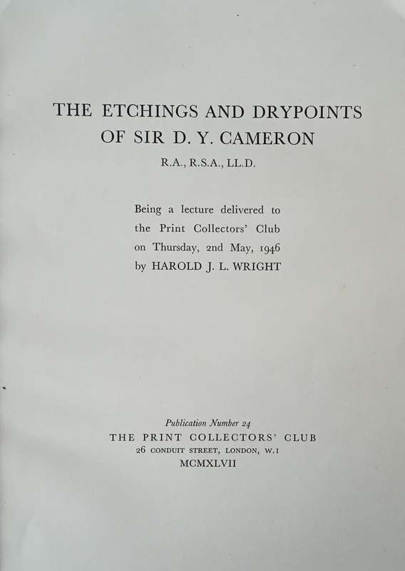 The Etchings and Drypoints of Sir D.Y. Cameron | Harold J.L. Wright