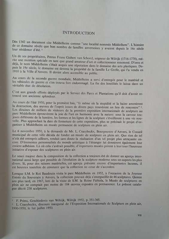 Middelheim: Catalogue de la Collection. Museé de Sculpture en Plein Air [French] | M.-R. Bentein...