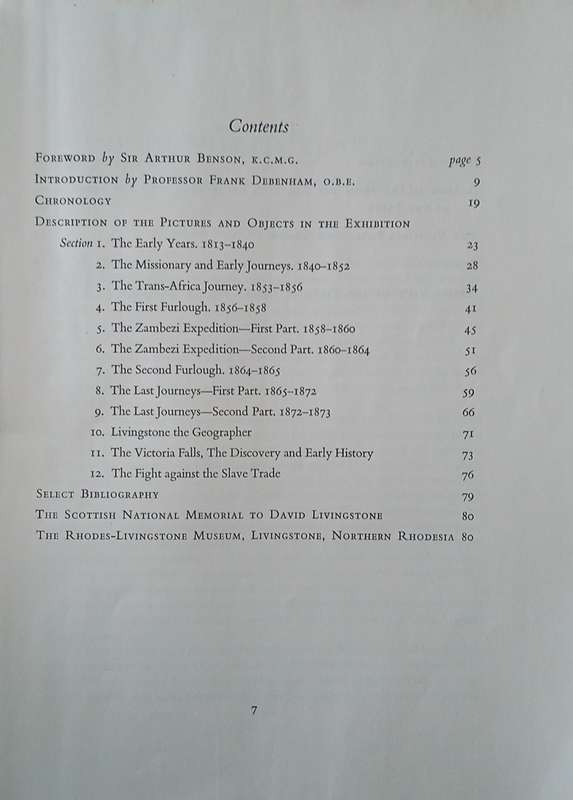The Life and Work of David Livingstone and the Discovery of the Victoria Falls. Guide to the Exhi...