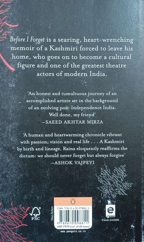 Before I Forget: A Memoir | M.K. Raina