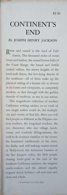 Continent's End: A Collection of California Writing | Joseph Henry Jackson (ed.)