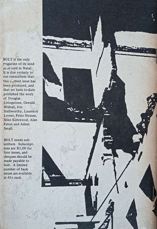 Bolt, March 1973. No. 7 | Christopher Hope (ed.)