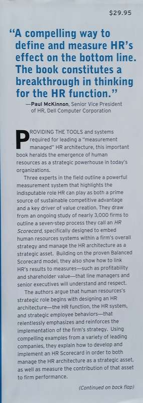 The HR Scorecard: Linking People, Strategy, and Performance | Brian E. Becker, Mark A. Huselid, D...