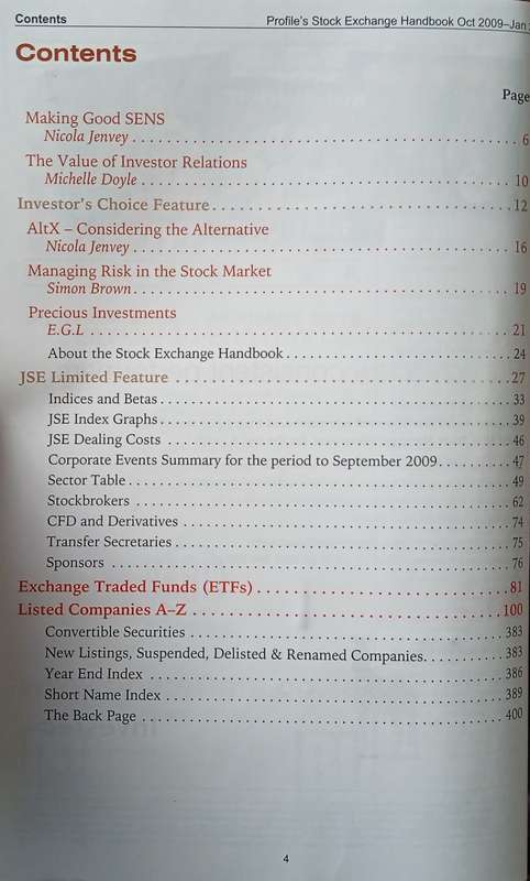 Profile's Stock Exchange Handbook October 2008-January 2010