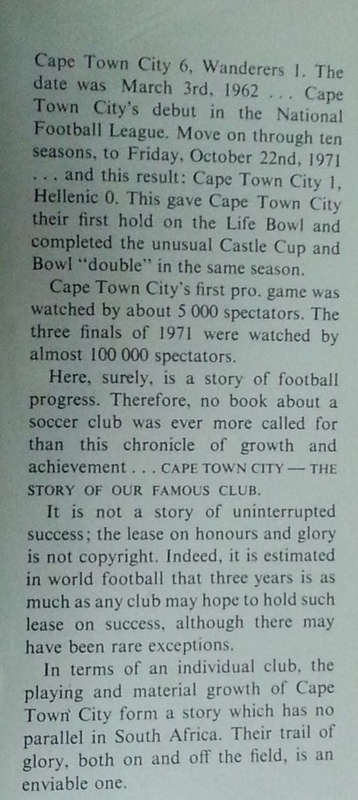 Cape Town City: The Story of Our Famous Club (With Various Signatures) | Eric Litchfield