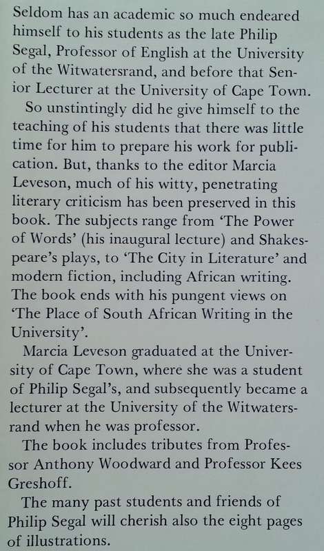 Philip Segal: Essays and Lectures | Marcia Leveson (Ed.)