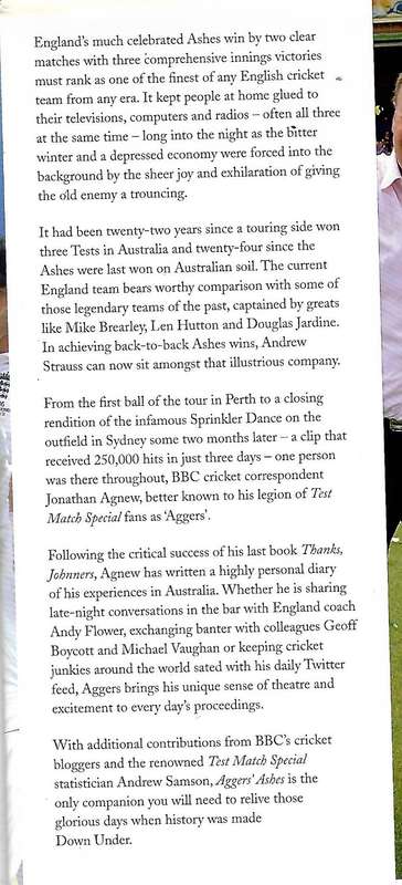 Aggers ashes | Jonathan Agnew