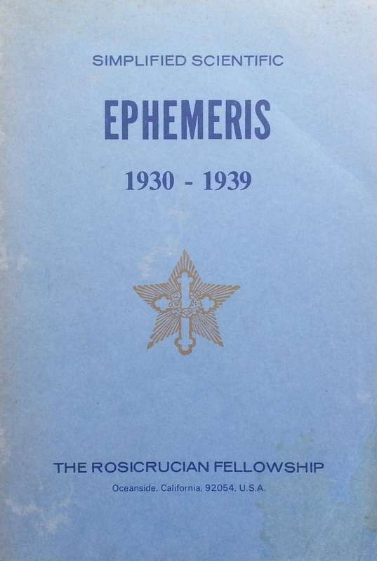 Simplified Scientific Ephemeris, 1930-1939